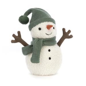 BONHOMME DE NEIGE À L'ÉCHARPE ET AU BONNET VERT