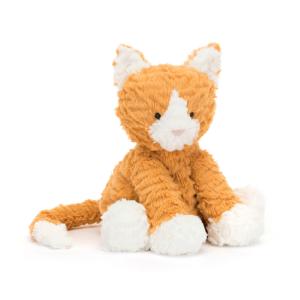 PELUCHE LE JOLI CHAT JAUNE ROUX/BLANC