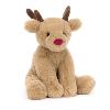 PELUCHE ROMI LE PETIT RENNE AU NEZ ROUGE