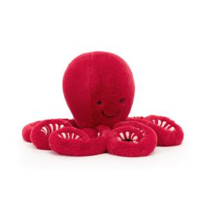 PELUCHE LE PETIT POULPE COLORIS ROUGE CRANBERRY