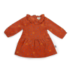 ROBE EN VELOURS FOND ROUILLE IMPRIMÉ FANTAISIE "INDE"