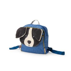 SAC À DOS BLEU CHIEN PUCE "série Puce & Pilou"